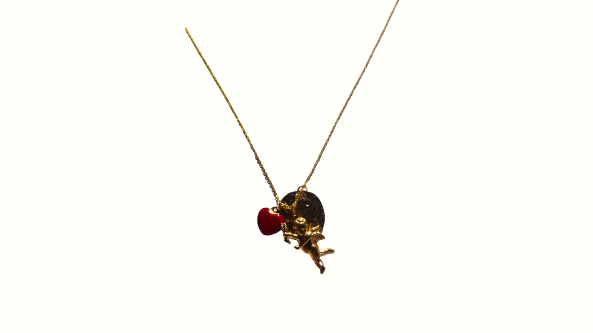 Cupids Gold Long Chain Necklace