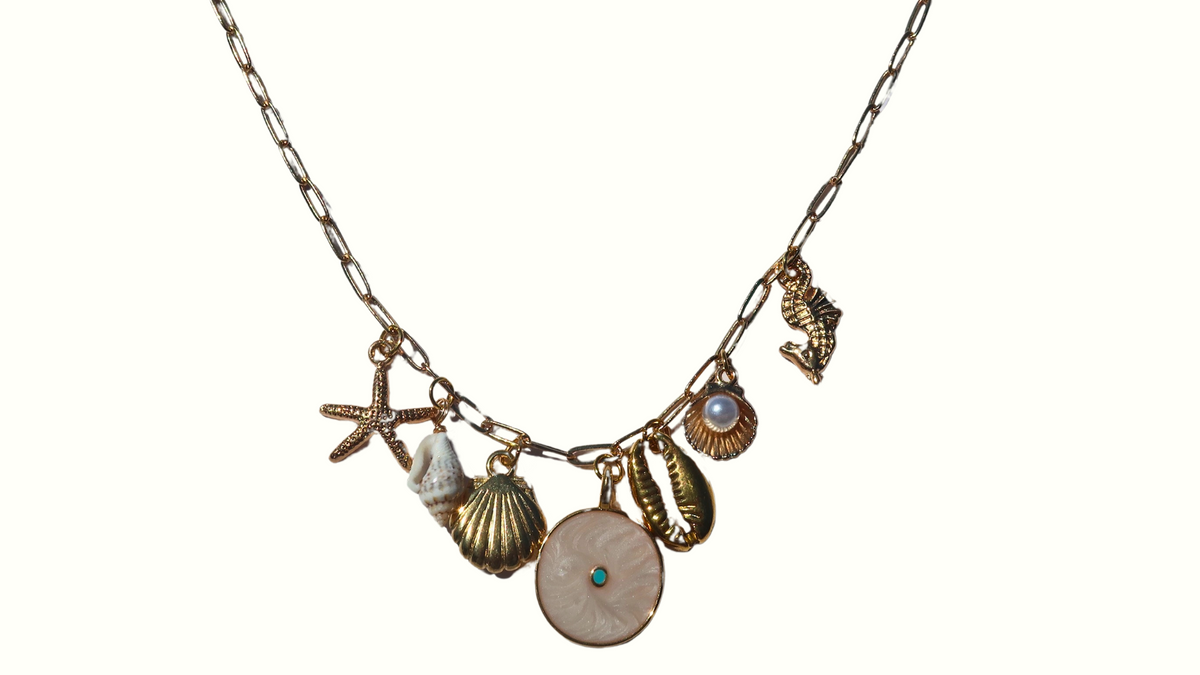 Seashell Charm Necklace 7 Charms